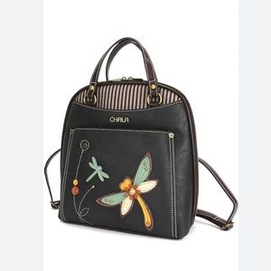 NWOT Chala Black Backpack with Dragonfly Design
